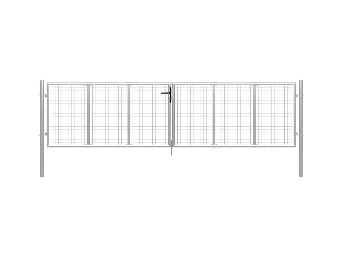 Porte de jardin Acier galvanisé 415x150 cm Argenté