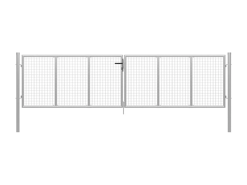 Porte de jardin Acier galvanisé 415x150 cm Argenté