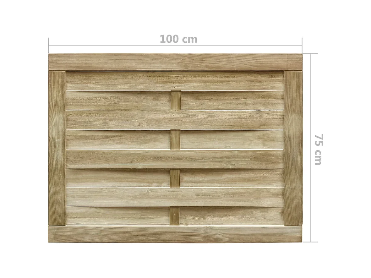 Portillon de jardin Bois de pin imprégné 100x75 cm Vert