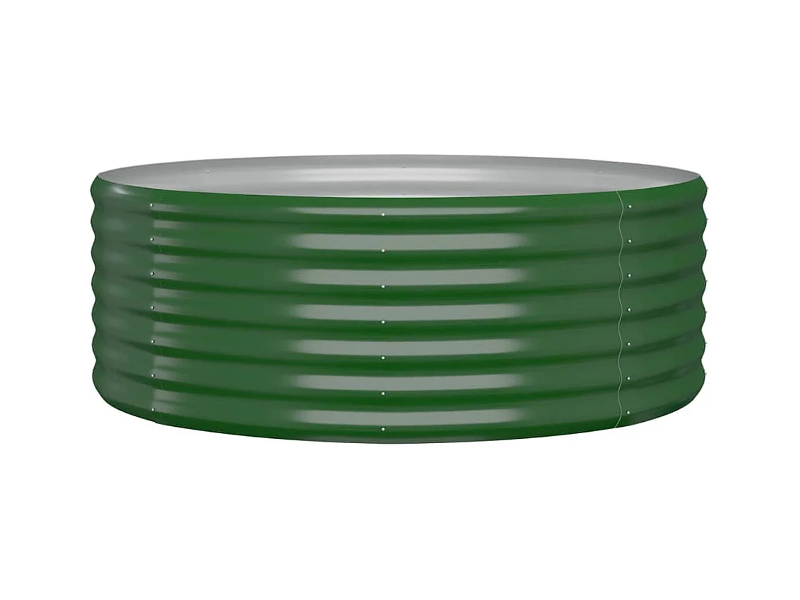 Lit surélevé de jardin Acier enduit de poudre 100x100x36cm Vert