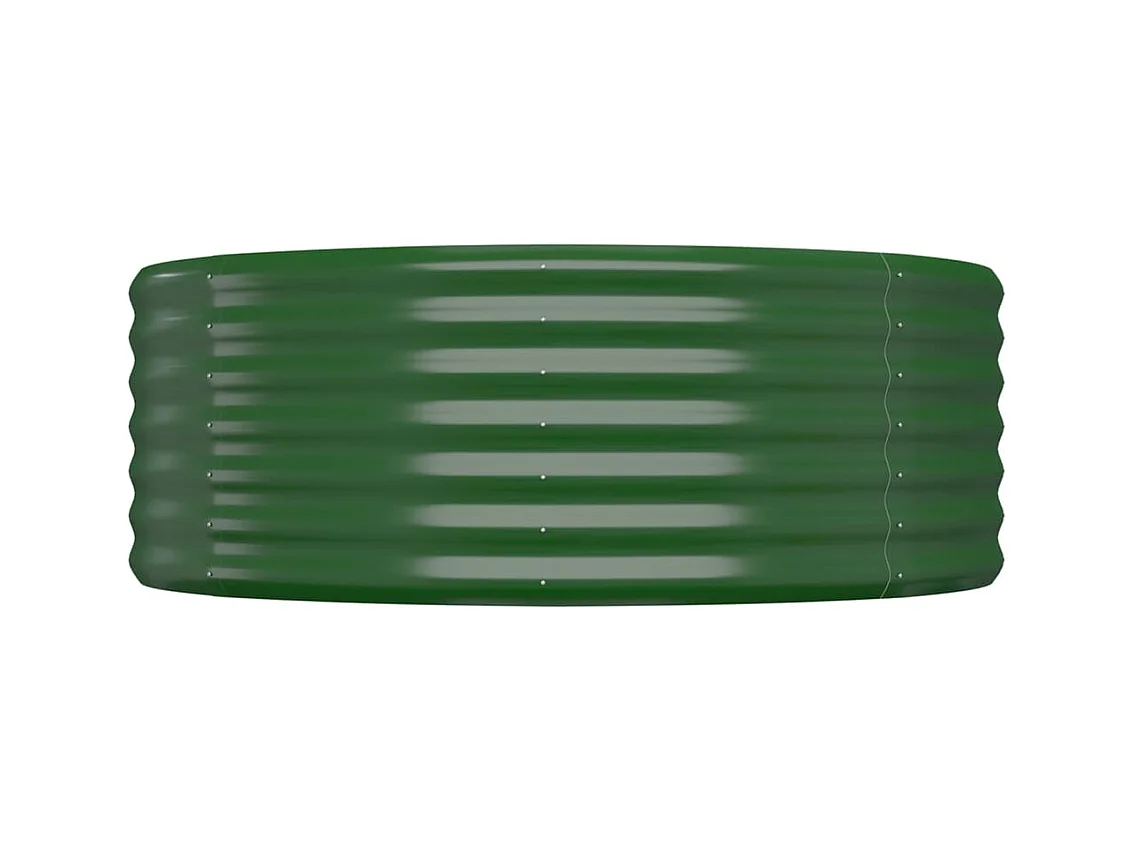 Lit surélevé de jardin Acier enduit de poudre 100x100x36cm Vert