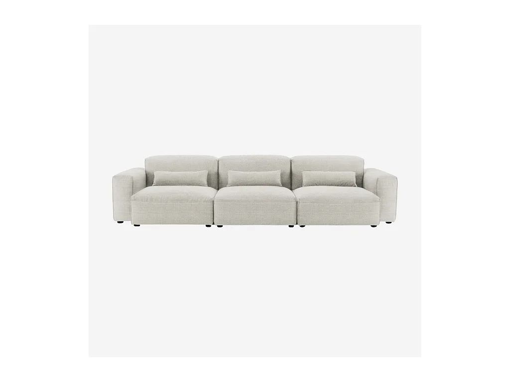 Habitat - Canapé 4 places en tissu - Beige mélangé - Kofi
