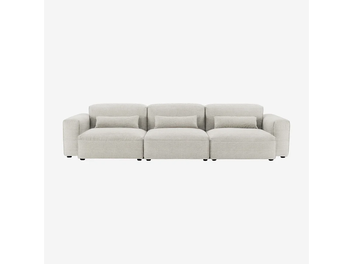 Habitat - Canapé 4 places en tissu - Beige mélangé - Kofi