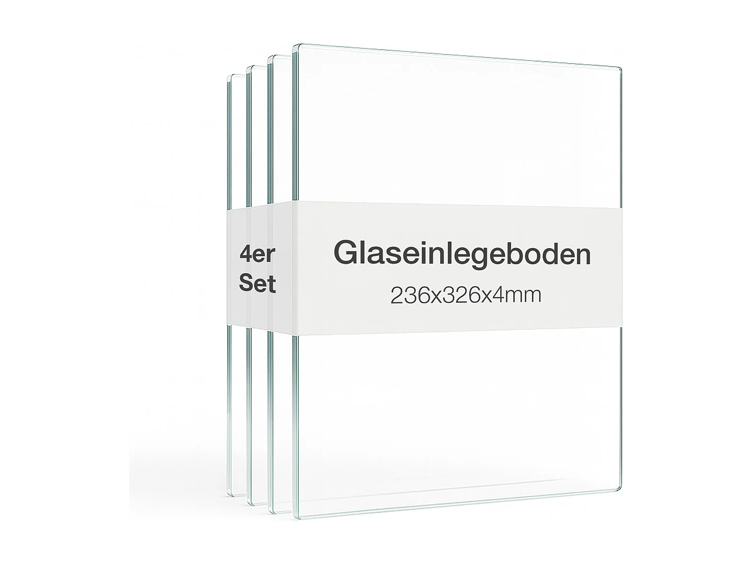 Lot de 4 étagères en verre - Transparentes - Pour vitrines sur pied avec 1 porte