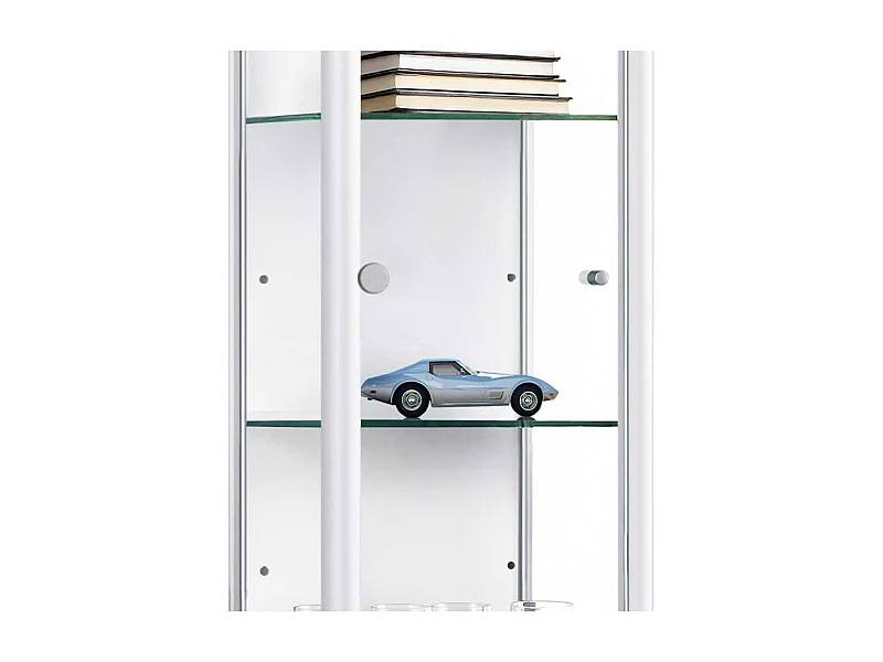 Lot de 4 étagères en verre - Transparentes - Pour vitrines sur pied avec 1 porte