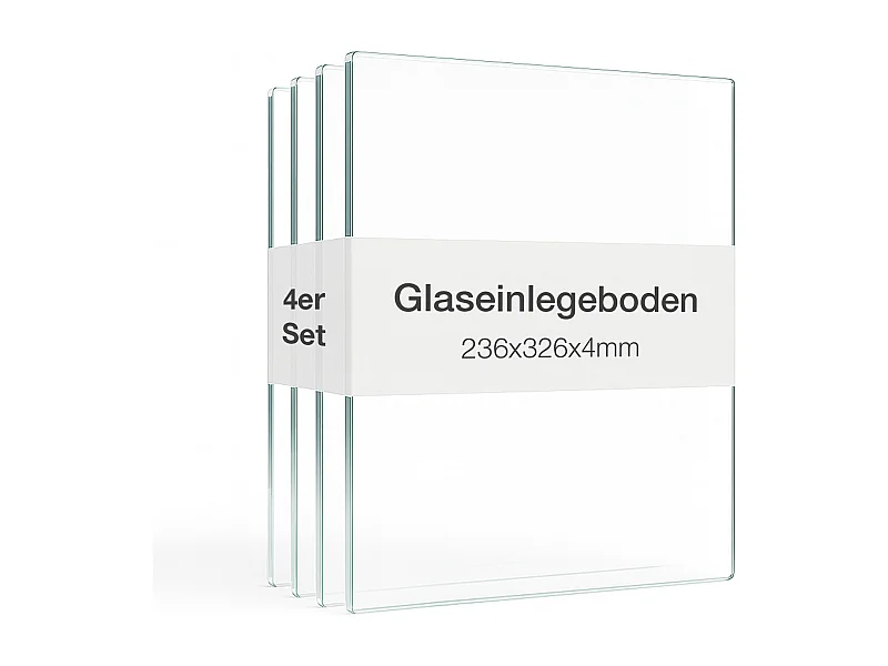 Lot de 4 étagères en verre - Transparentes - Pour vitrines sur pied avec 1 porte