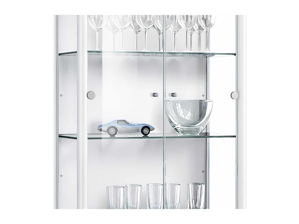 Lot de 4 étagères en verre - Transparentes - Pour vitrines sur pied avec 2 portes