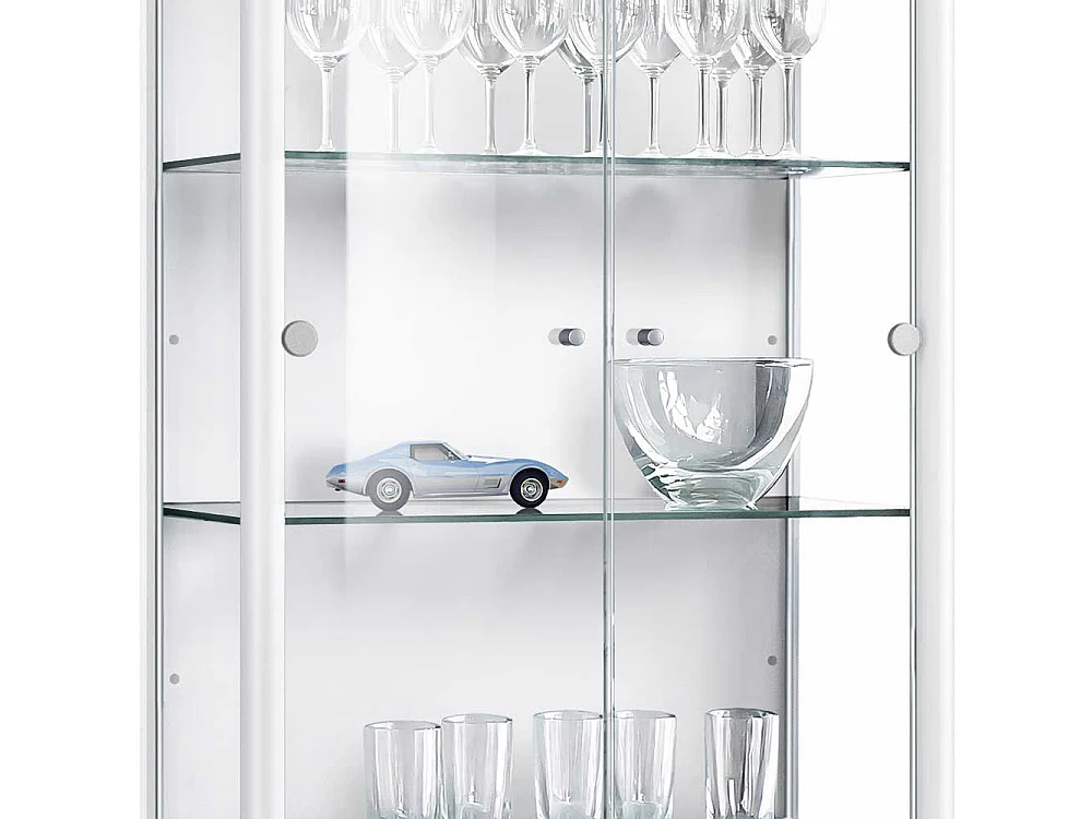 Lot de 4 étagères en verre - Transparentes - Pour vitrines sur pied avec 2 portes