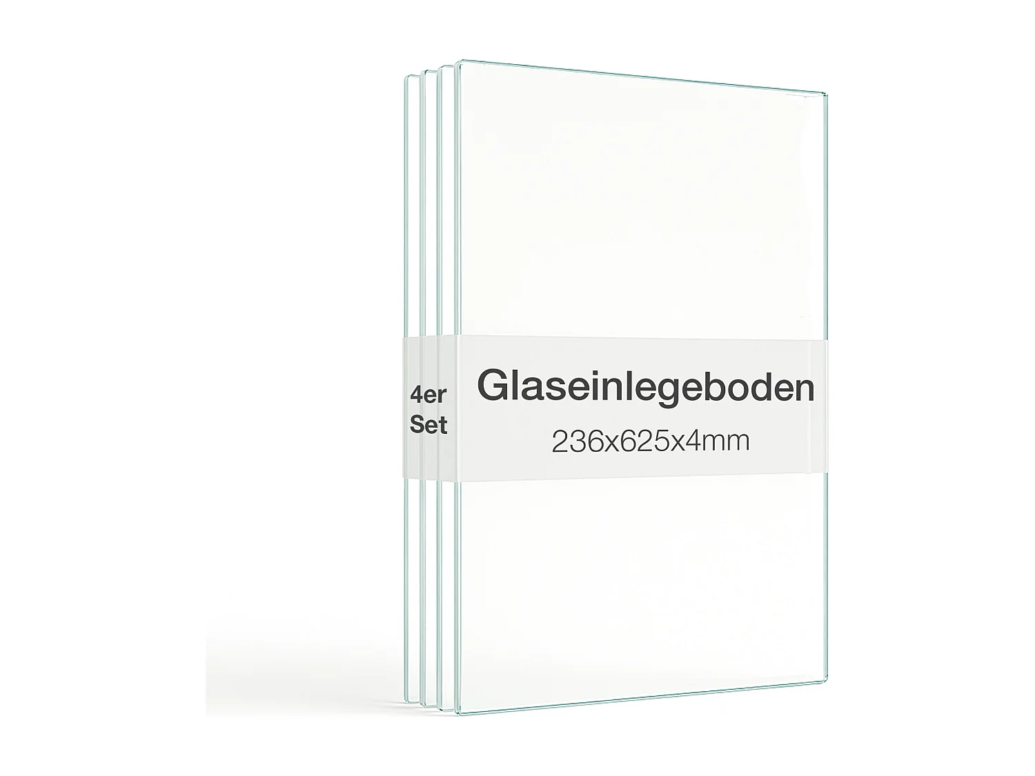 Lot de 4 étagères en verre - Transparentes - Pour vitrines sur pied avec 2 portes