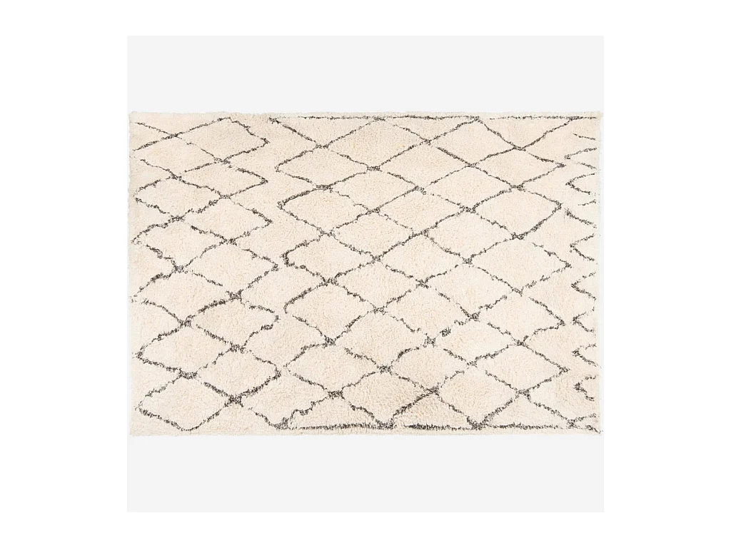 Habitat - Tapis en coton tufté main - 170 x 240 cm - Motif noir et blanc - Jiddeth