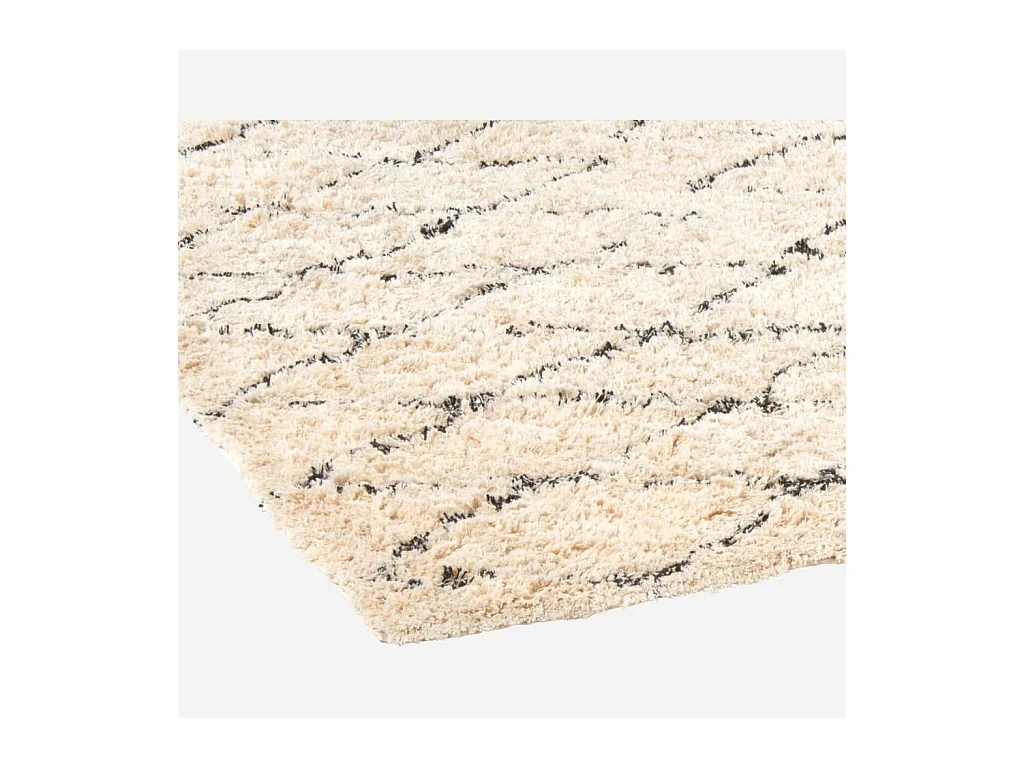 Habitat - Tapis en coton tufté main - 170 x 240 cm - Motif noir et blanc - Jiddeth