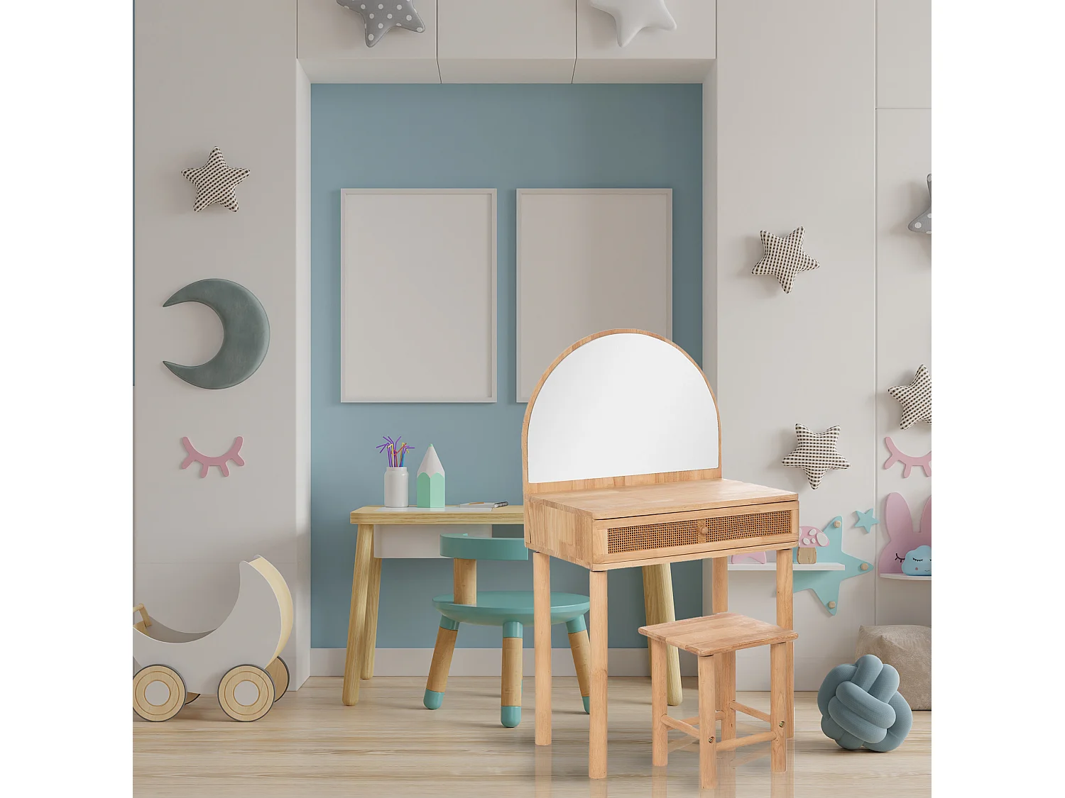 WELL HOME - Coiffeuse country + tabouret