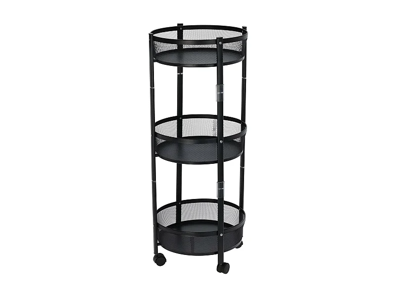 Well Home Chariot de cuisine pliant à roulettes Ø37x88cm