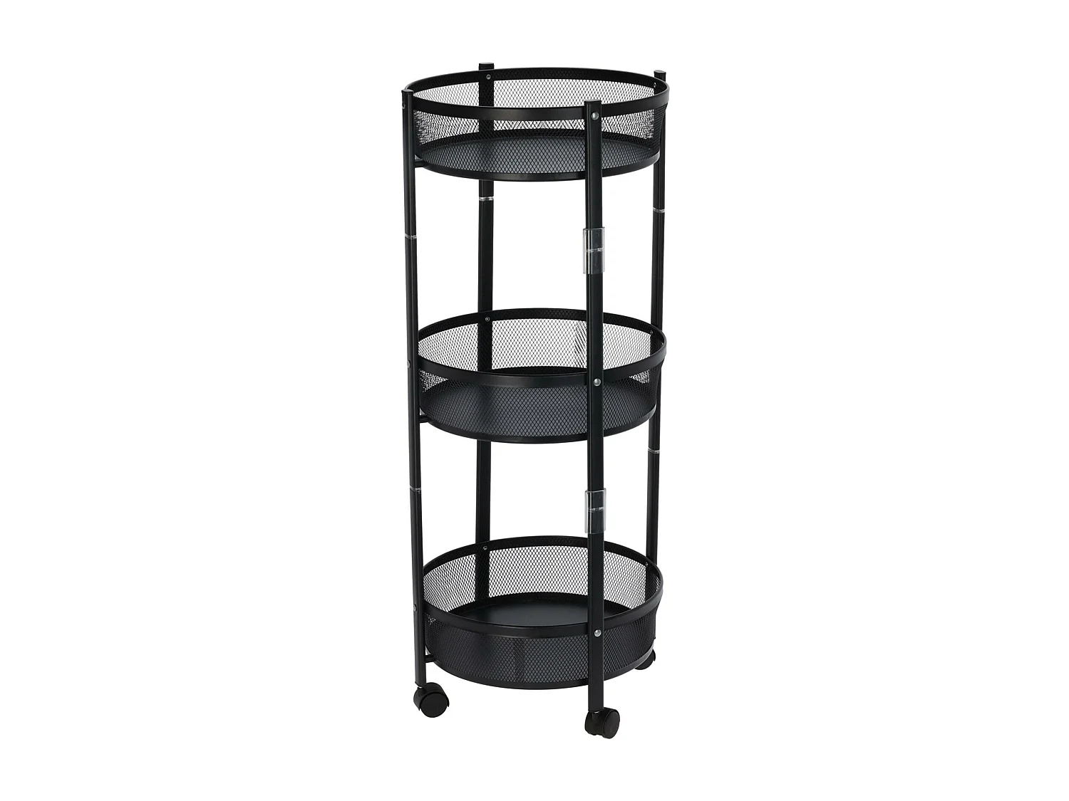 Well Home Chariot de cuisine pliant à roulettes Ø37x88cm