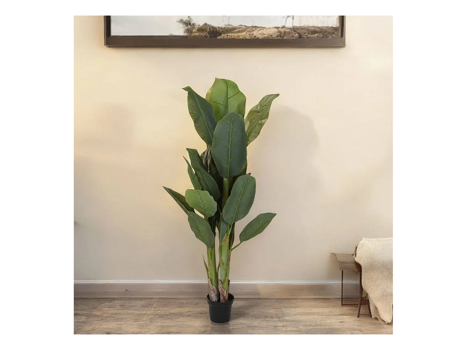 Plante Artificielle Well Home avec 29 Feuilles et 3 Branches -Ø80 x 165cm