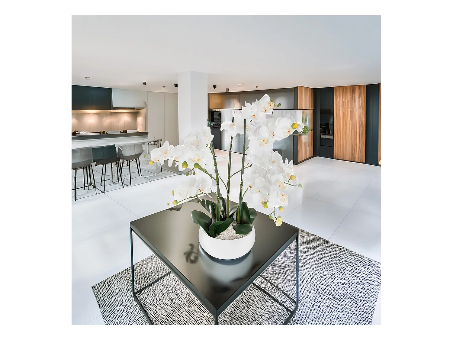 WELL HOME - Pot à orchidées en céramique blanche H65