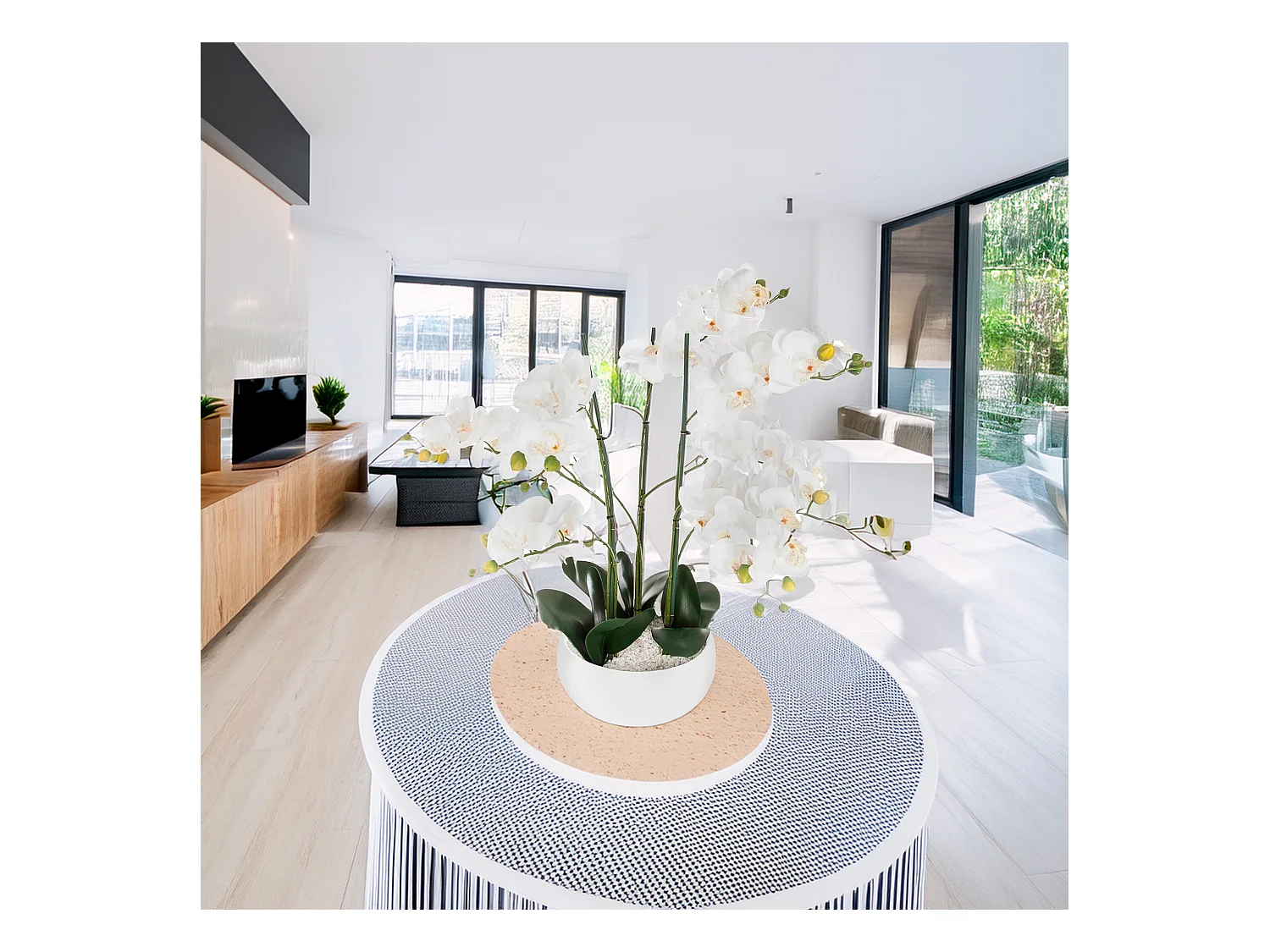 WELL HOME - Pot à orchidées en céramique blanche H65