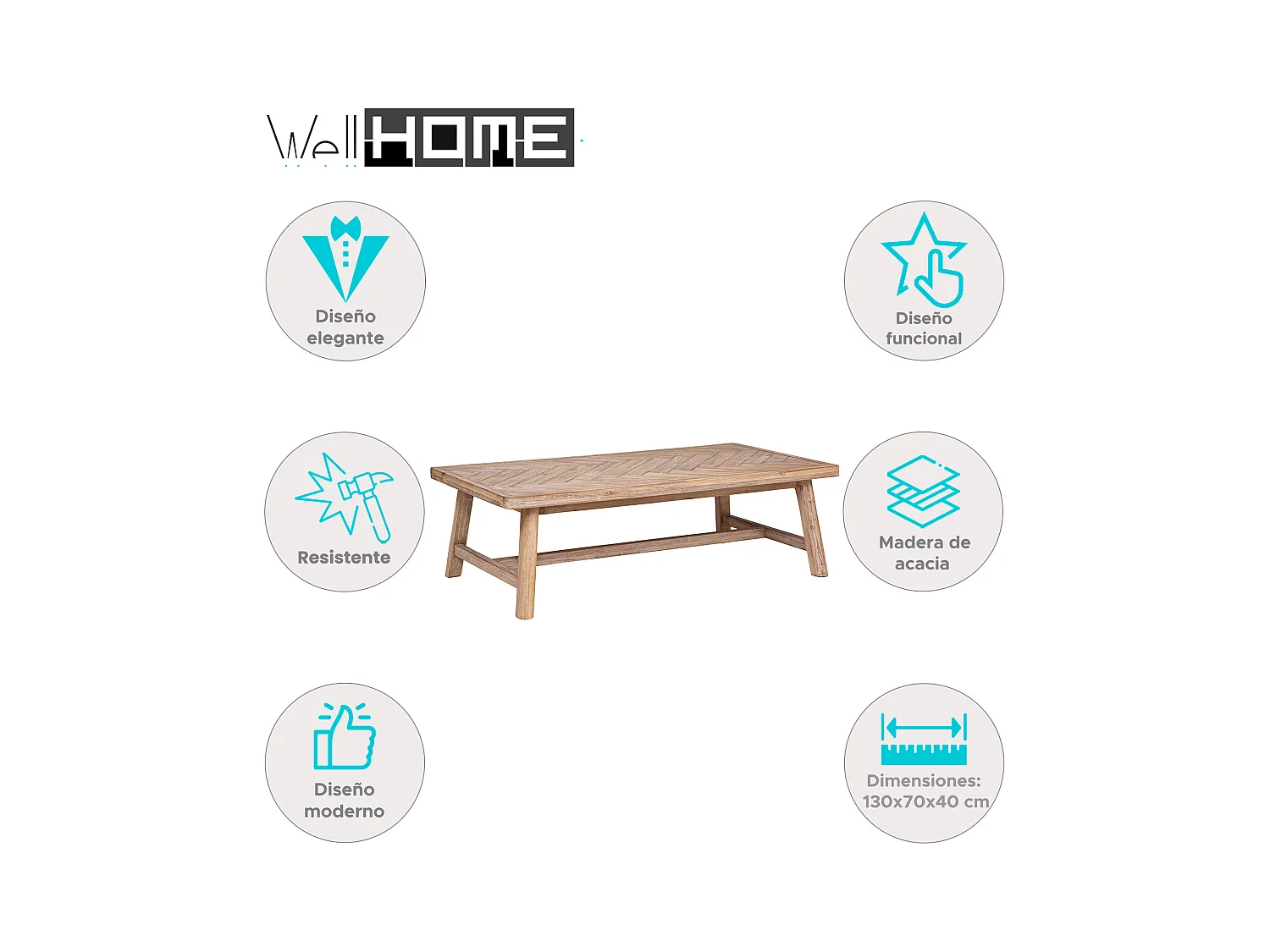 Well HomeTABLE BASSE "AERIS 130x70x40