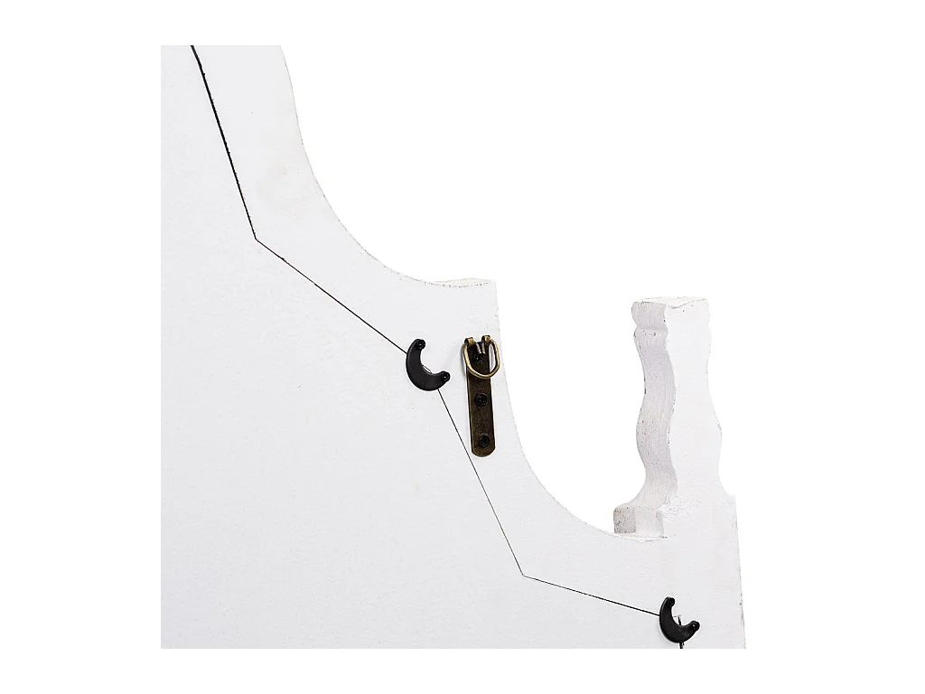 Espelho de parede em madeira envelhecida e metal branco 128,5x6,5x89h