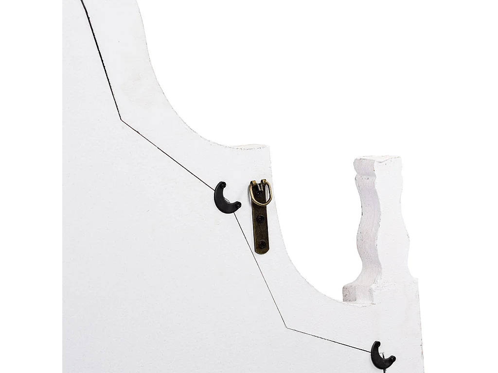 Weißer Wandspiegel aus gealtertem Holz und Metall 128,5x6,5x89 cm