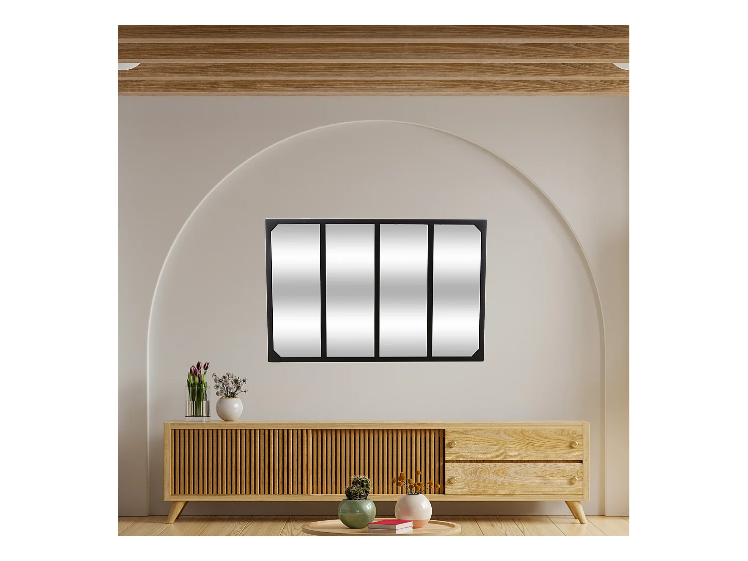 WELL HOME - Miroir Lola en métal noir 116x2,8x75,5 cm