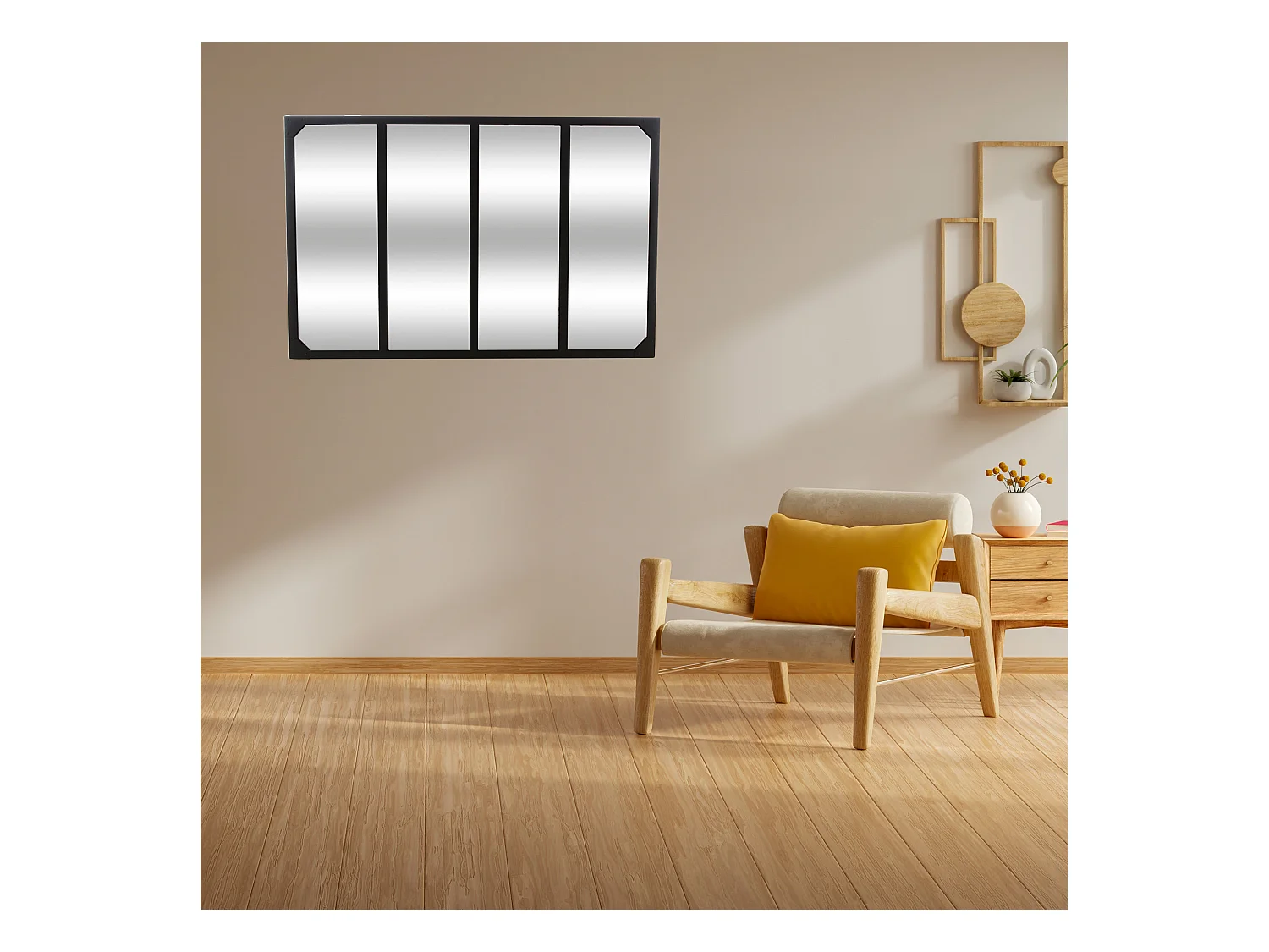 WELL HOME - Miroir Lola en métal noir 116x2,8x75,5 cm