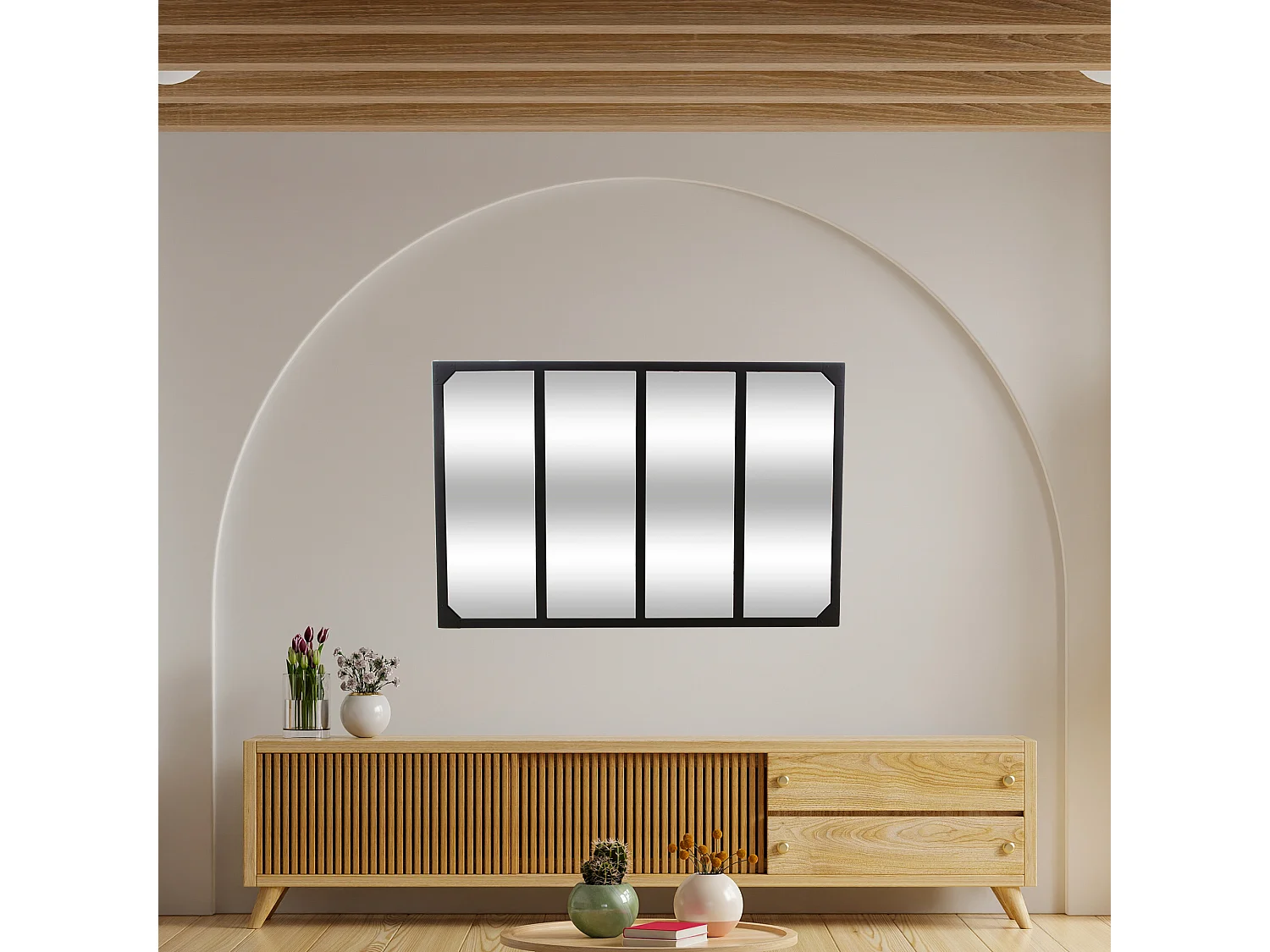 WELL HOME - Miroir Lola en métal noir 116x2,8x75,5 cm