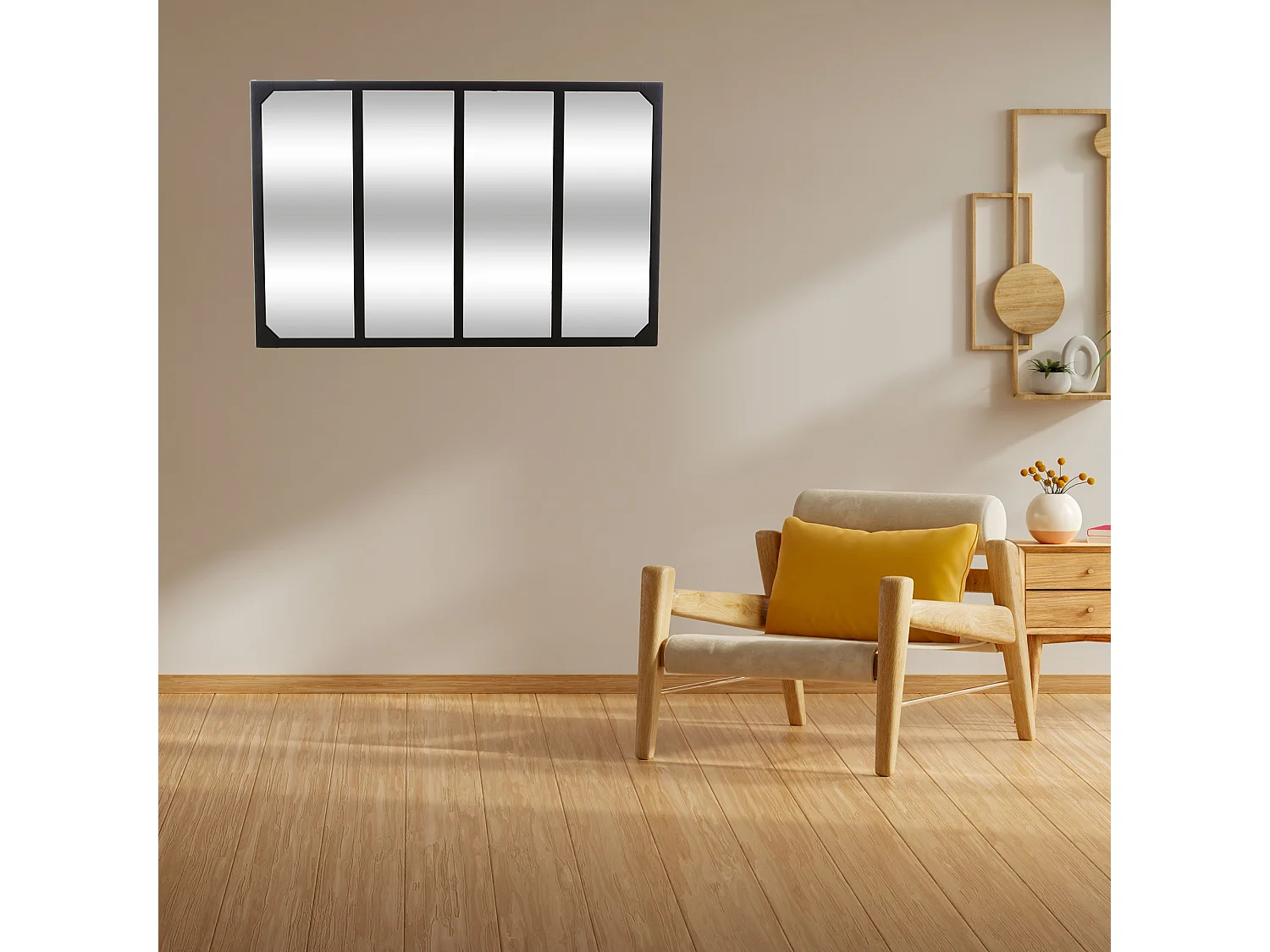 WELL HOME - Miroir Lola en métal noir 116x2,8x75,5 cm