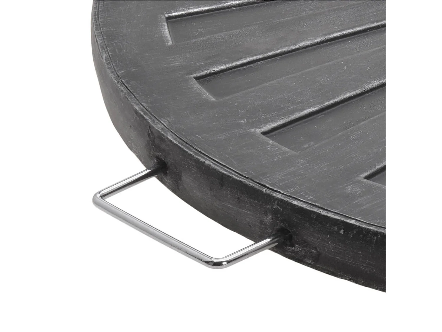 Well Home Base en Ciment pour Parasol - Design Moderne et Résistant en Noir Argent