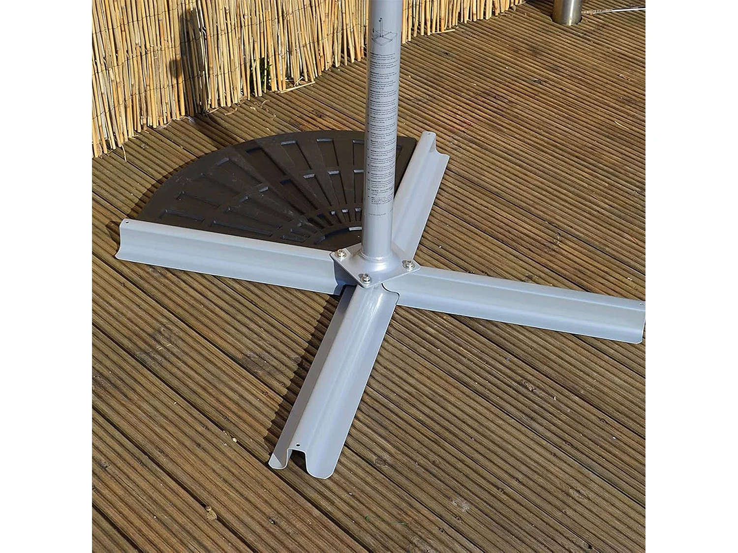 Well Home Base en Ciment pour Parasol - Design Moderne et Résistant en Noir Argent