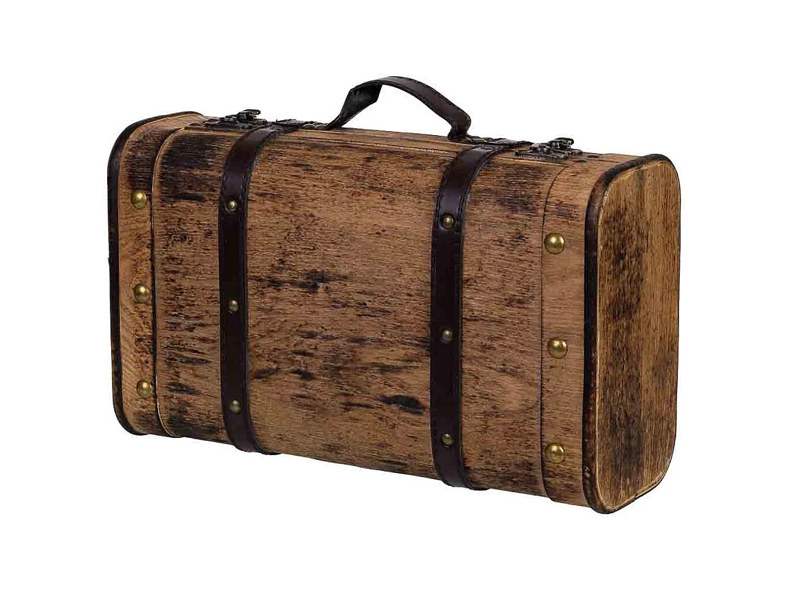 Mala de Madeira Castanha, 38x23x13A cm