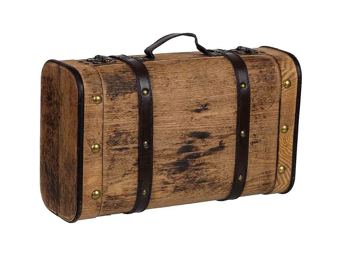 Mala de Madeira Castanha, 38x23x13A cm