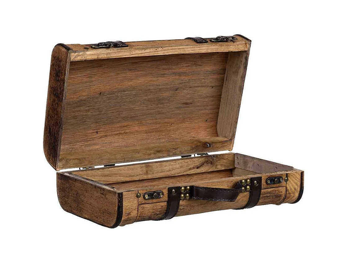 Mala de Madeira Castanha, 38x23x13A cm