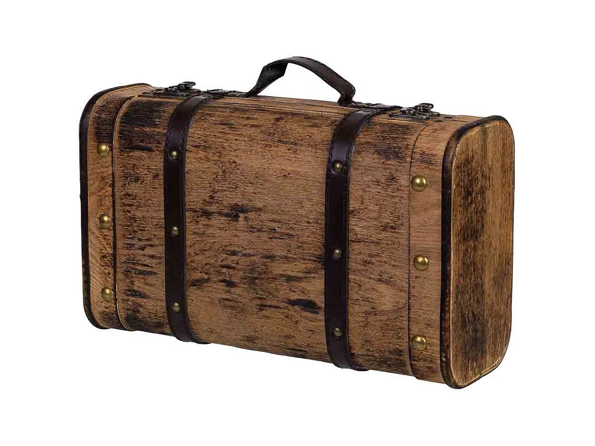 Mala de Madeira Castanha, 38x23x13A cm