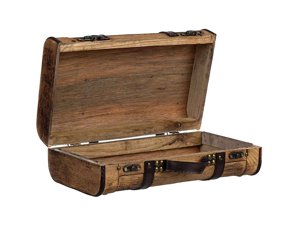 Mala de Madeira Castanha, 38x23x13A cm