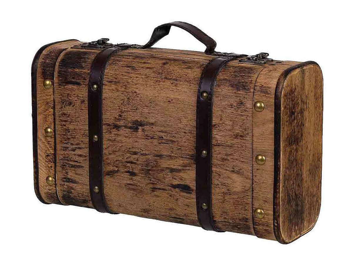 Brauner Holzkoffer 38x23x13h cm