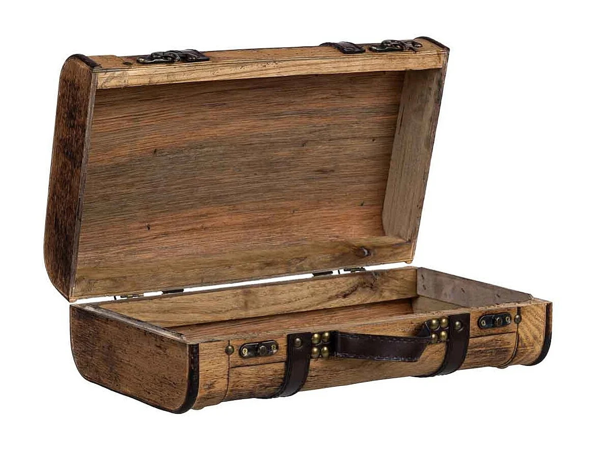 Brauner Holzkoffer 38x23x13h cm