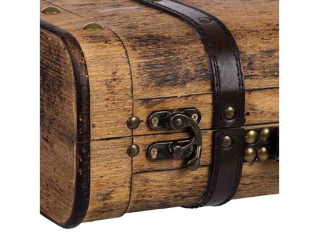 Brauner Holzkoffer 38x23x13h cm
