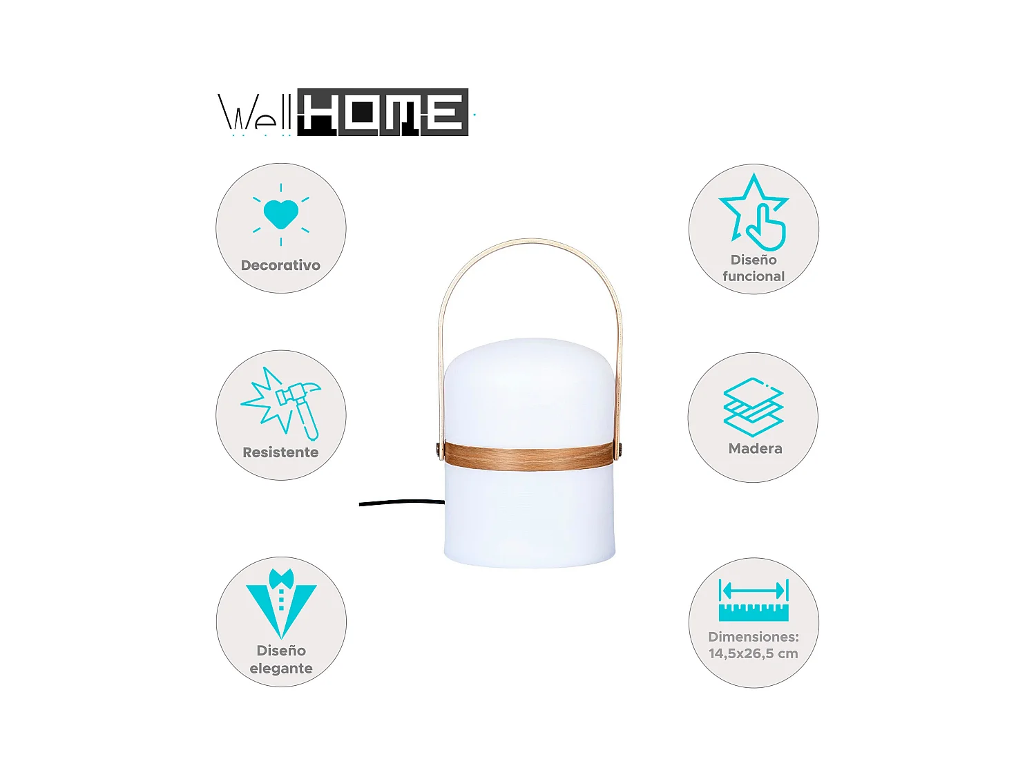 WELL HOME - Lampe d'extérieur effet bois en manguier