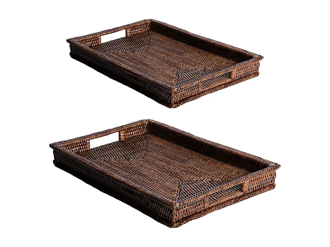 Set de 2 plateaux rectangle Saya 40 et 45 cm