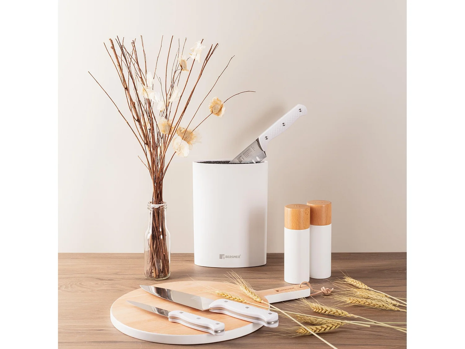 Ensemble salière et poivrière en bois NATURALLY Ø5x15,3 cm Bergner