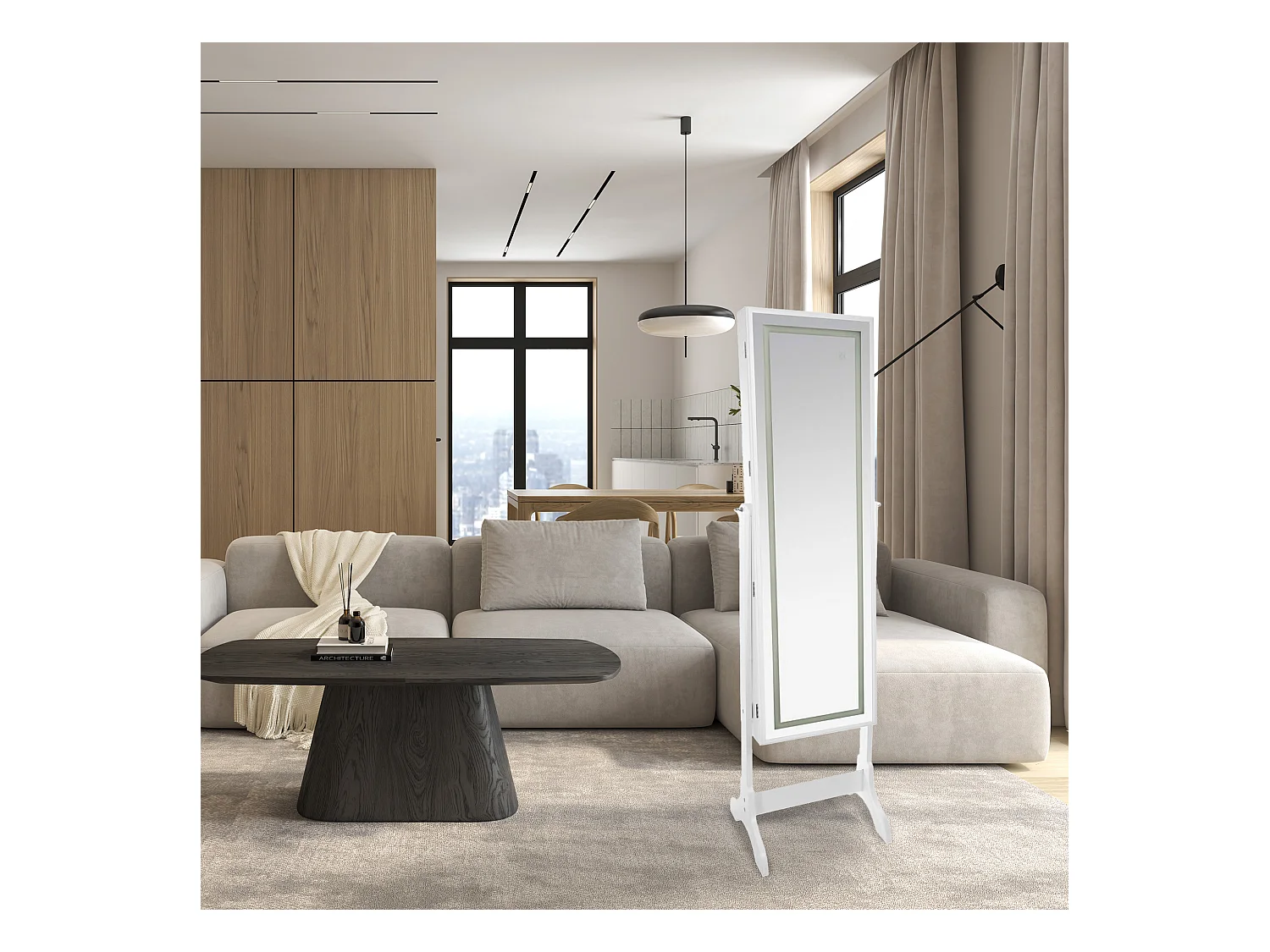 WELL HOME - Meuble à bijoux LED blanc