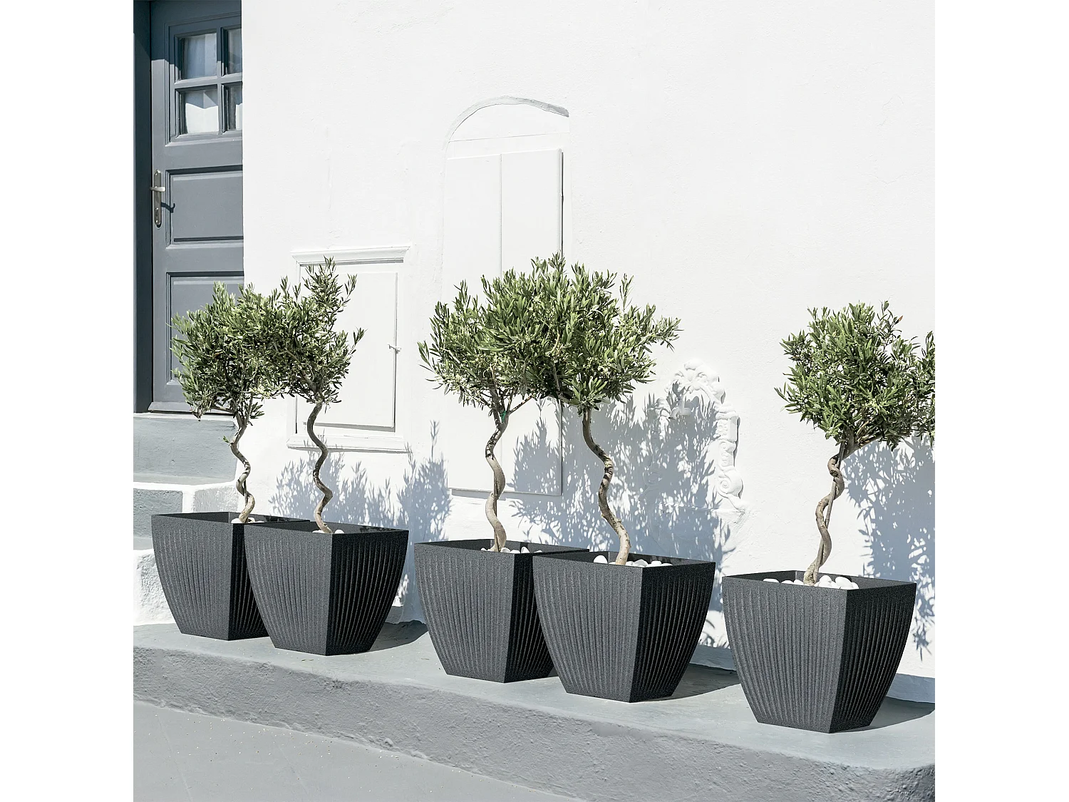 Pot de fleurs Latia Carré HAUT Ø40x40 Granit graphite