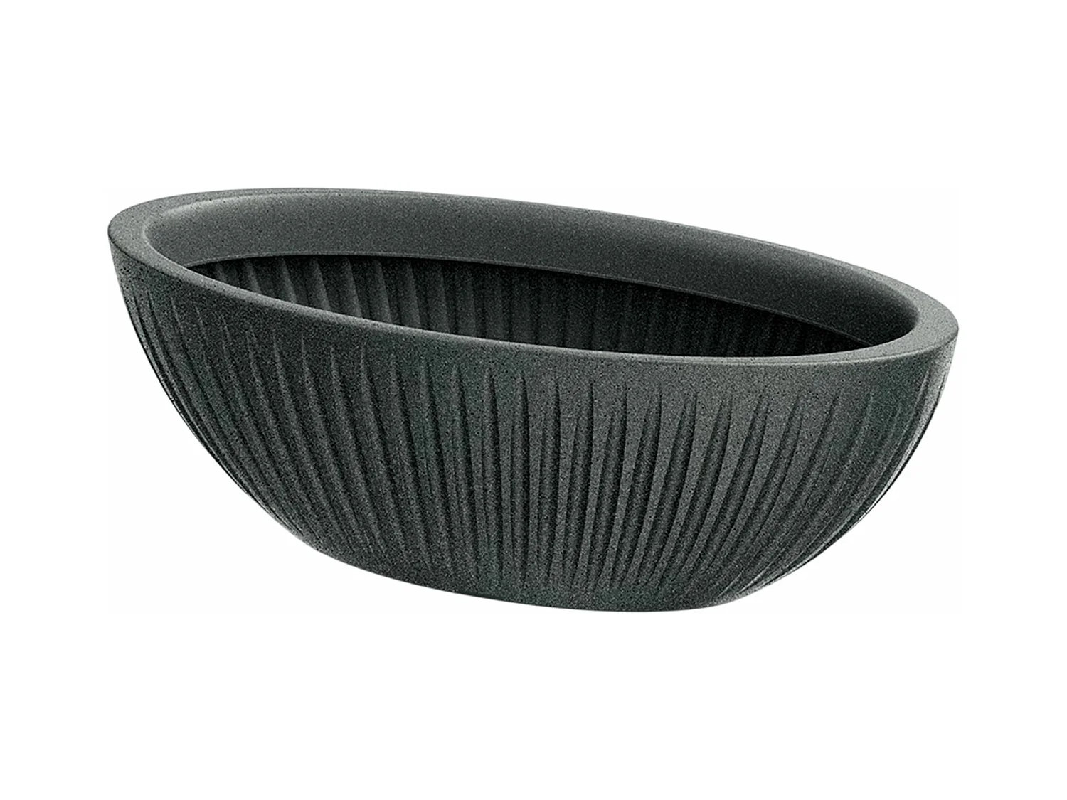 Pot de fleurs ovale Latia 58x24x20 granit graphite