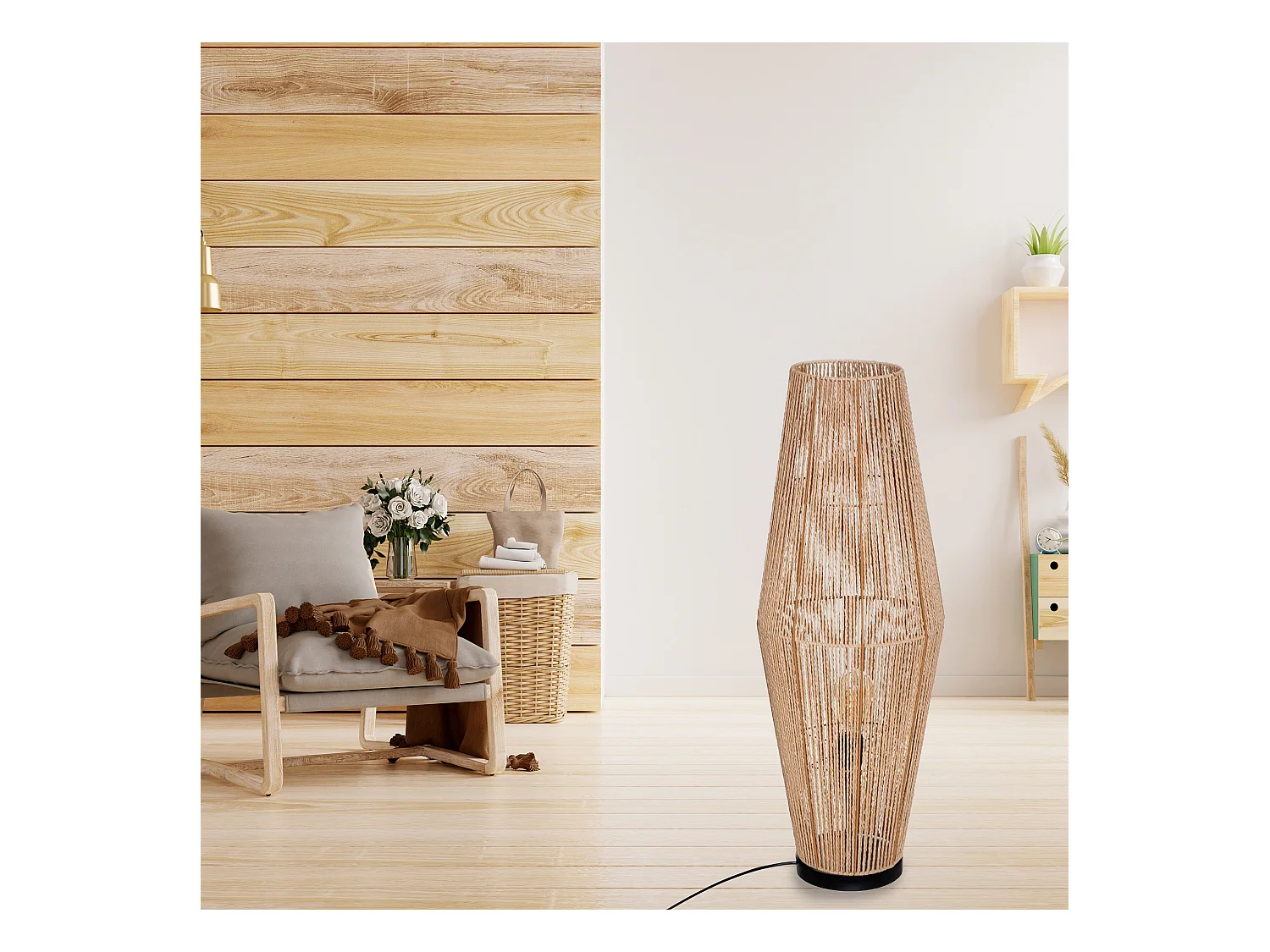 WELL HOME - Lampadaire "Aissa", métal et papier