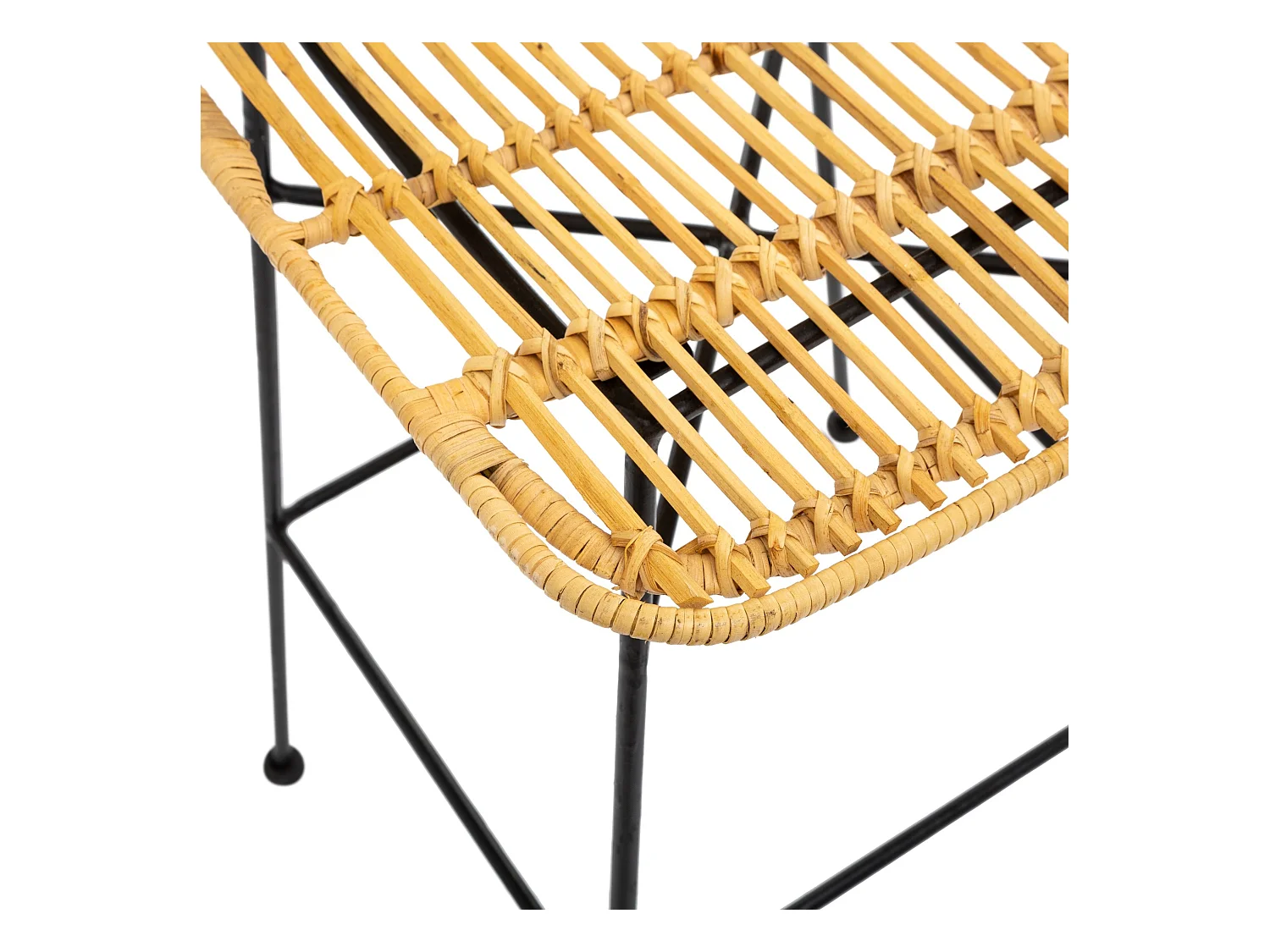 WELL HOME - Chaise de bar 'Kubu', métal et rotin