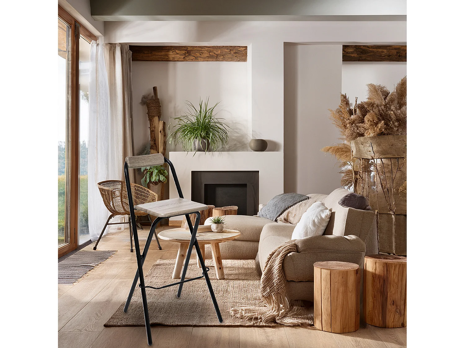 WELL HOME - Tabouret de bar Louna sable