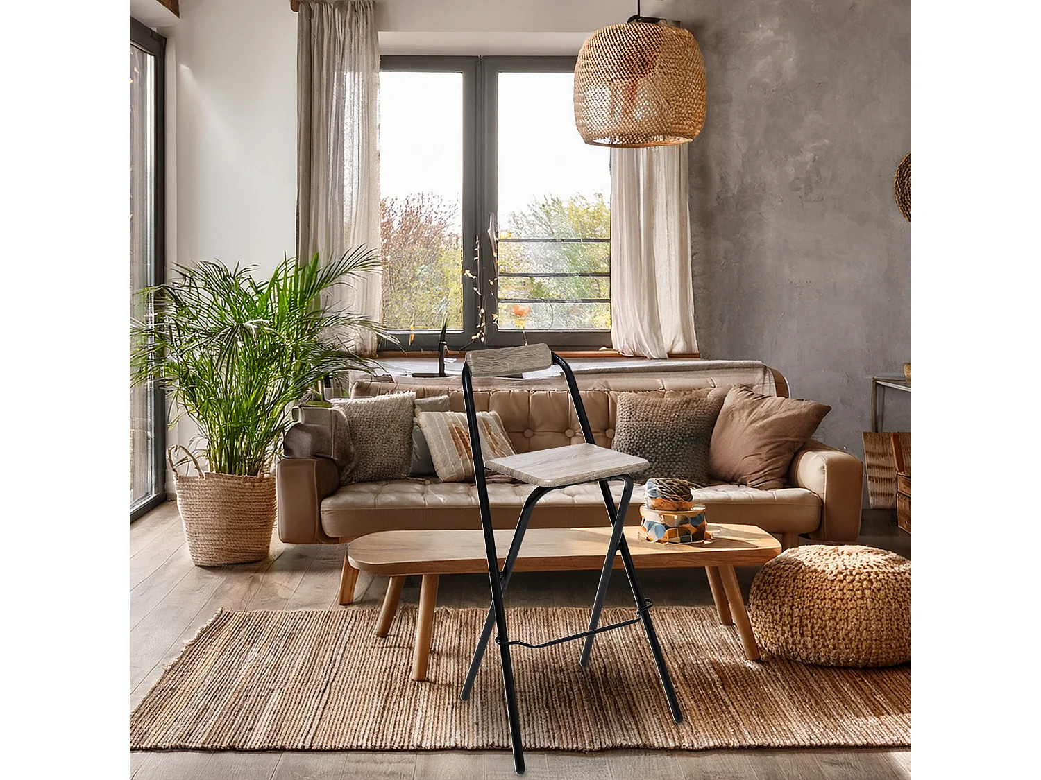 WELL HOME - Tabouret de bar Louna sable