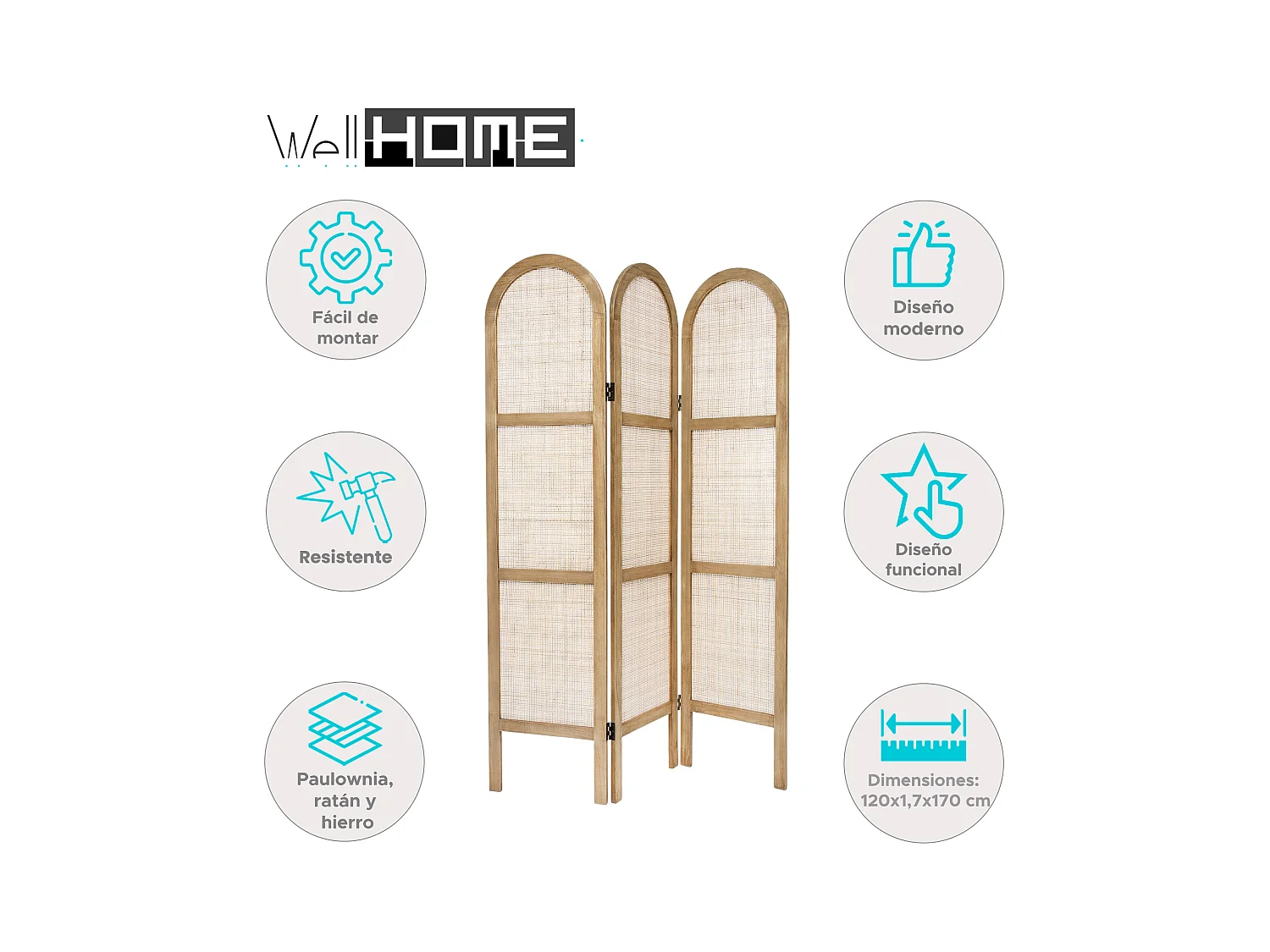 WELL HOME - Moustiquaire en osier hauteur 170