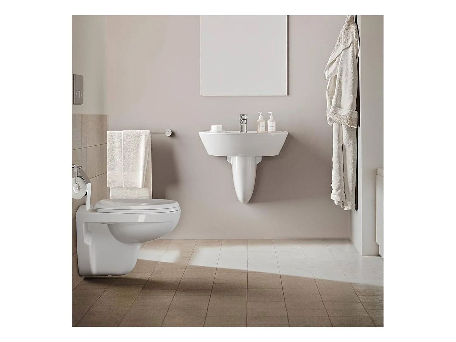 Siège de salle de bain Well Home Duroplast 38x5,5x47cm avec couvercle en ABS chromé et charnières avec système SOFTCLOSE